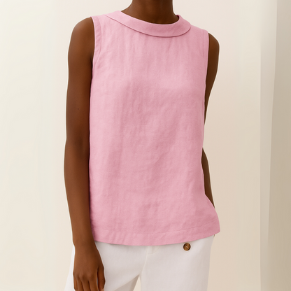 Margo | Women's Sleeveless Roll Collar Top – Sleeveless