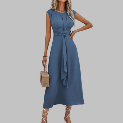 Aletta | Women's Elegant Sleeveless Round Neck Maxi Dress – Maxi, Sleeveless