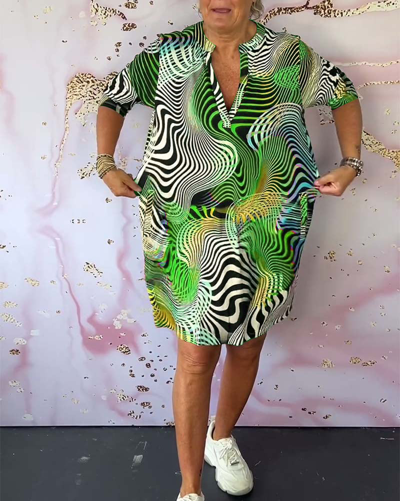 Ravena | Women's Colorful V-neck Dress – V-Neck, Colorful