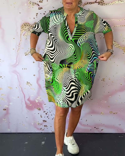 Ravena | Women's Colorful V-neck Dress – V-Neck, Colorful