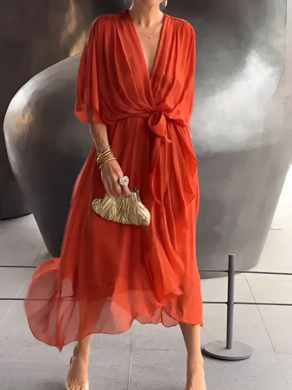 Zeleste | Women's Timeless Wrap Midi Dress – Wrap Style