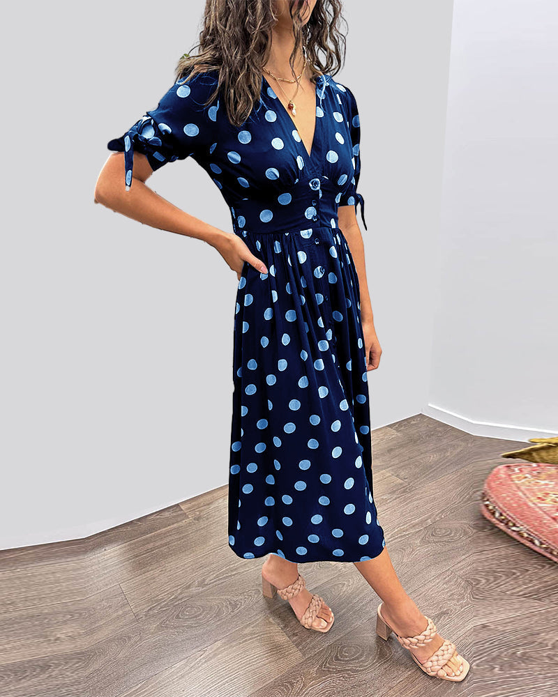 Georgia | Women's Elegant Polka Dot Dress – Elegant