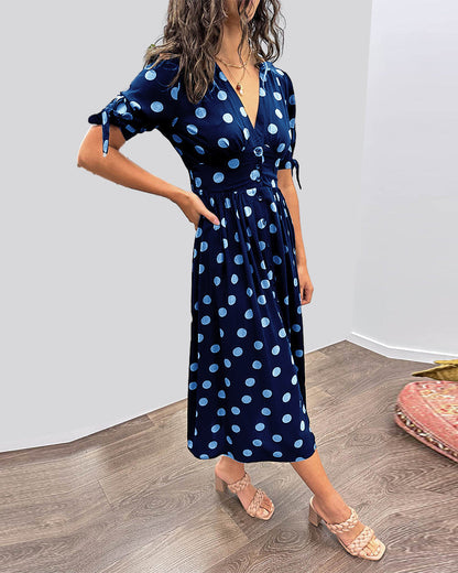 Georgia | Women's Elegant Polka Dot Dress – Elegant