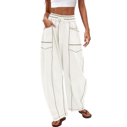 Dorothy | Women's Wide Leg Cargo Pants High Waist Drawstring