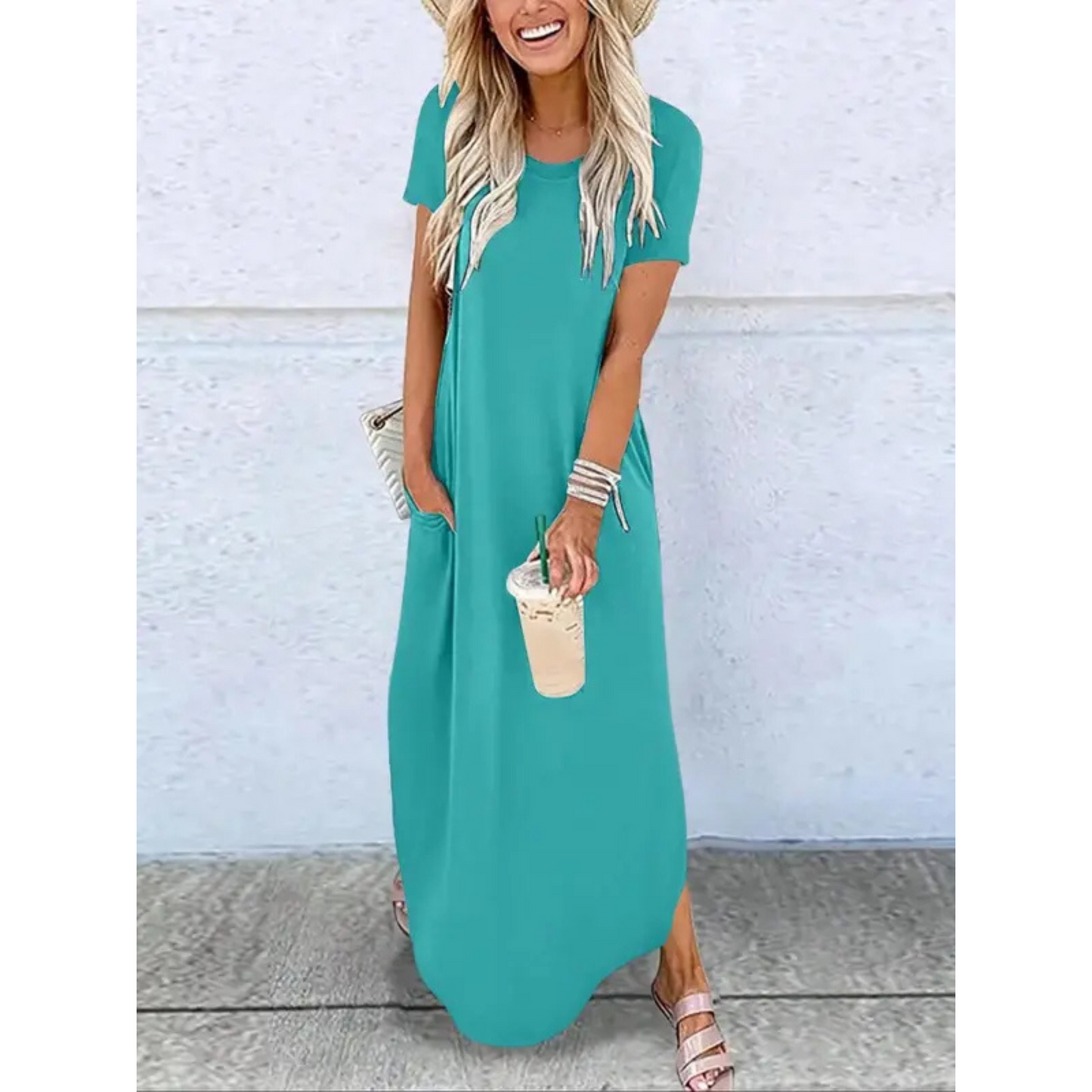 Frances | Women's Casual Summer Round Neck Maxi Dress – Maxi, Casual