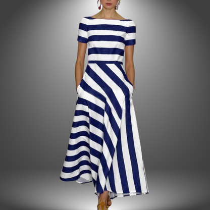 Sadie | Women's Handcrafted Striped Maxi Dress – Maxi, Striped