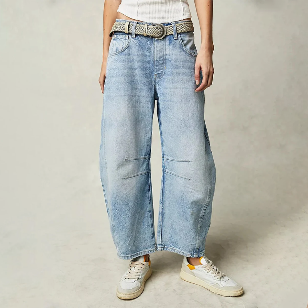 Somerset | Women's High Waist Barrel Leg Jeans Relaxed Fit Denim – Denim