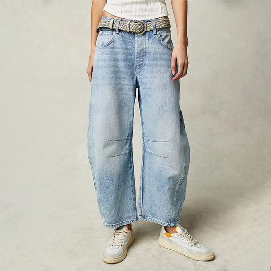 Somerset | Women's High Waist Barrel Leg Jeans Relaxed Fit Denim – Denim