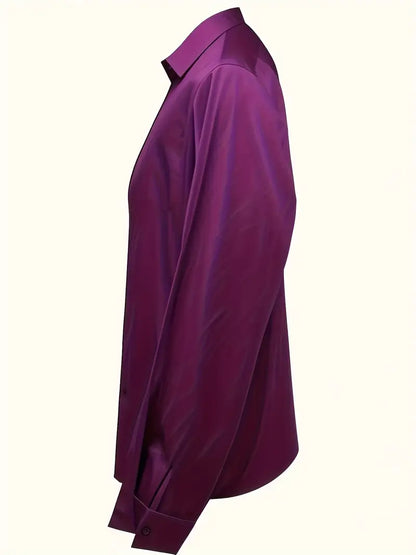 Kathy | Women's Premium V-Neck Satin Blouse – V-Neck, Satin