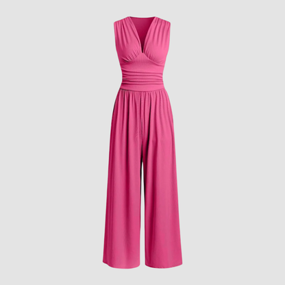 Andrea | Women's Stretch Comfort Wide-Leg Jumpsuit – One-Piece