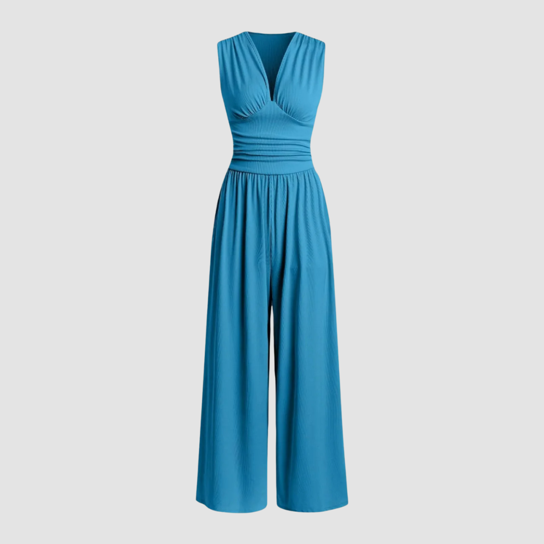 Andrea | Women's Stretch Comfort Wide-Leg Jumpsuit – One-Piece