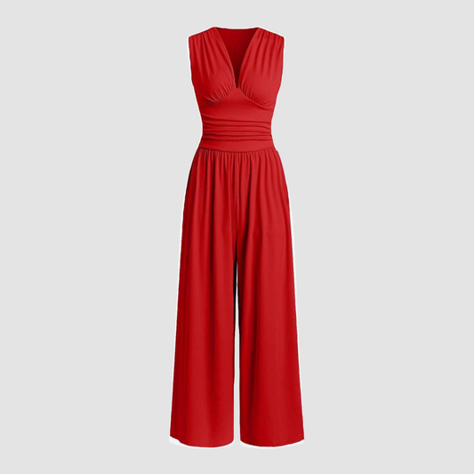 Andrea | Women's Stretch Comfort Wide-Leg Jumpsuit – One-Piece