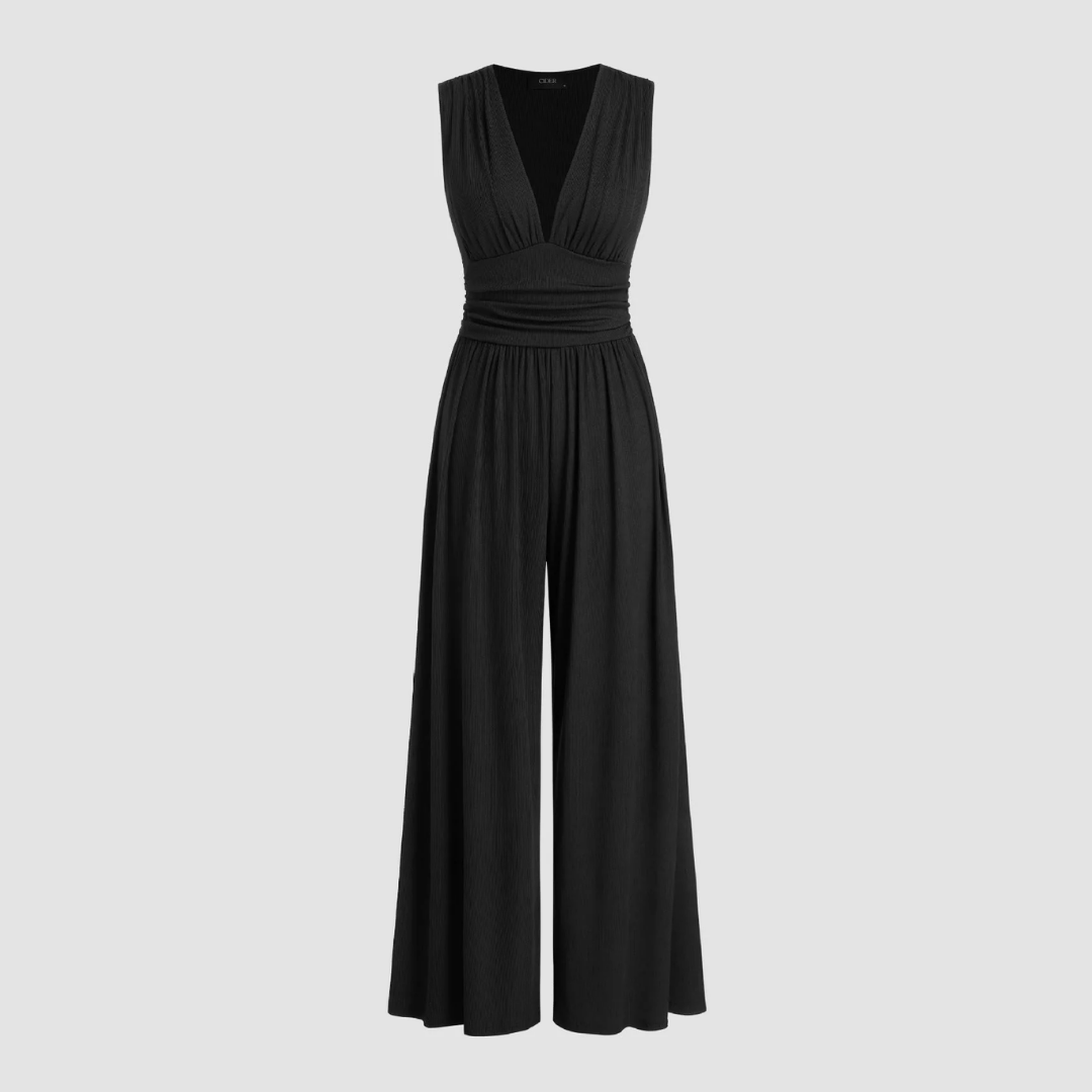 Andrea | Women's Stretch Comfort Wide-Leg Jumpsuit – One-Piece
