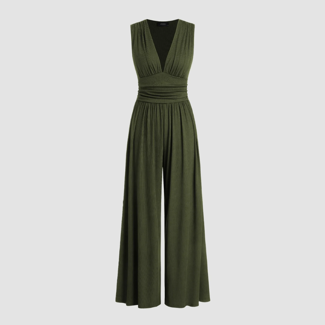 Andrea | Women's Stretch Comfort Wide-Leg Jumpsuit – One-Piece