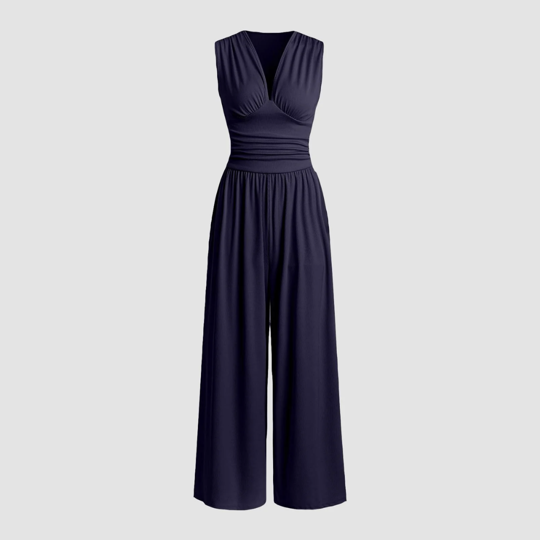 Andrea | Women's Stretch Comfort Wide-Leg Jumpsuit – One-Piece