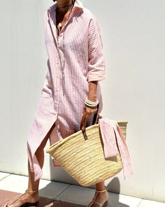 Joyce | Women's Timeless Striped Shirt Dress – Striped, Classic