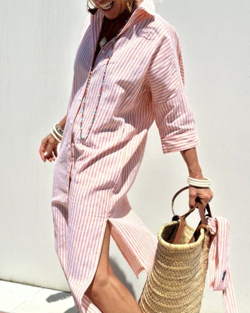 Joyce | Women's Timeless Striped Shirt Dress – Striped, Classic