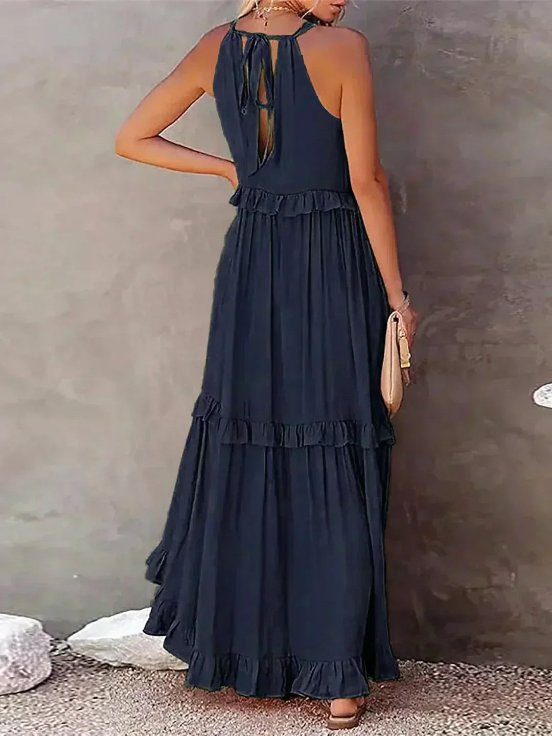 Vera | Women's Elegant Sleeveless Dress with Ruffles – Sleeveless, Ruffle Detail