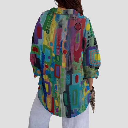 Eliana | Women's Elegant Blouse with Geometric Pattern – Elegant, Casual