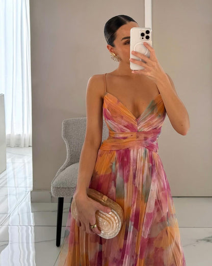 Jeda | Women's Beautiful Floral Print Maxi Dress – Maxi, Floral Print