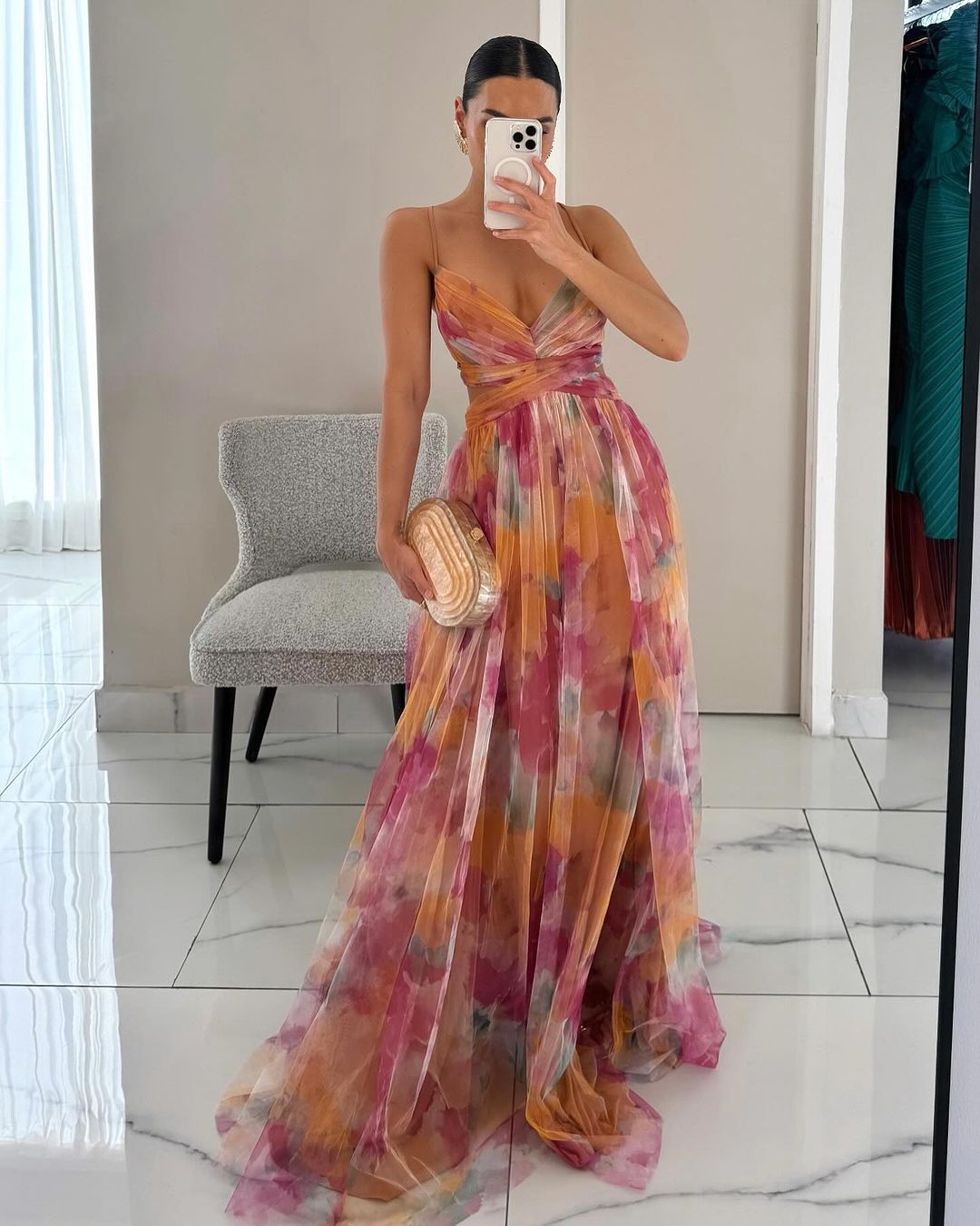 Jeda | Women's Beautiful Floral Print Maxi Dress – Maxi, Floral Print