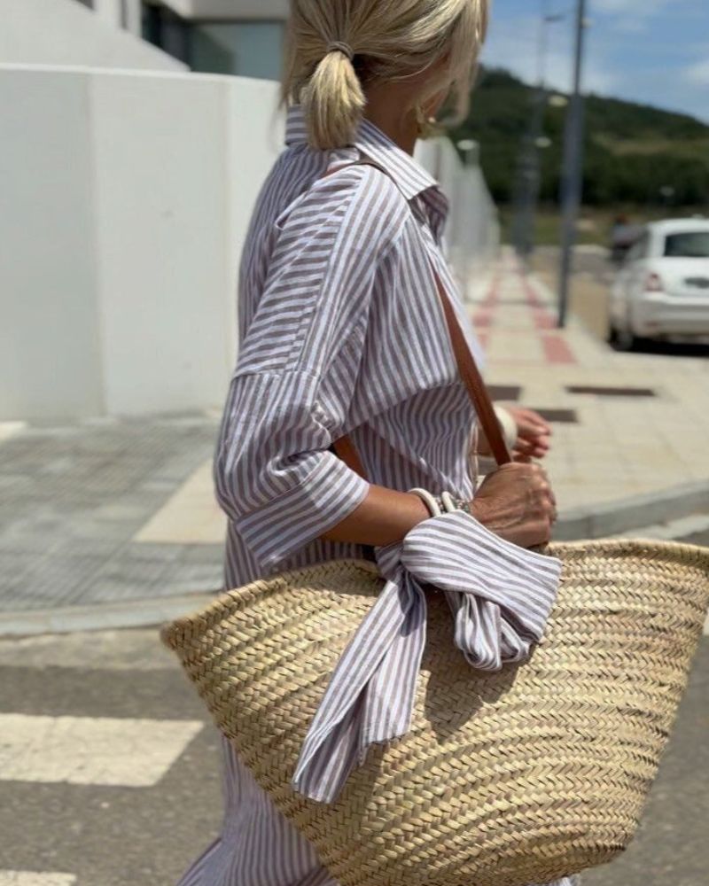 Joyce | Women's Timeless Striped Shirt Dress – Striped, Classic