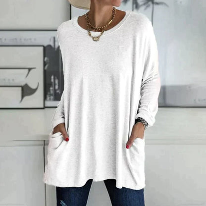 Erin | Women's Oversized Long Sleeve Tunic Top with Pockets – Long Sleeve