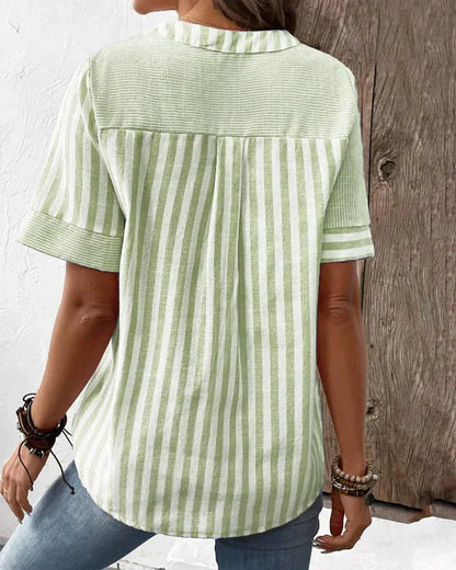 Nyla | Women's Soft Striped Blouse – Striped, Casual