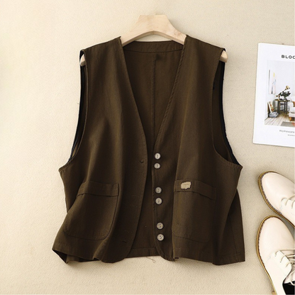 Gretchen | Women's Relaxed Button Vest