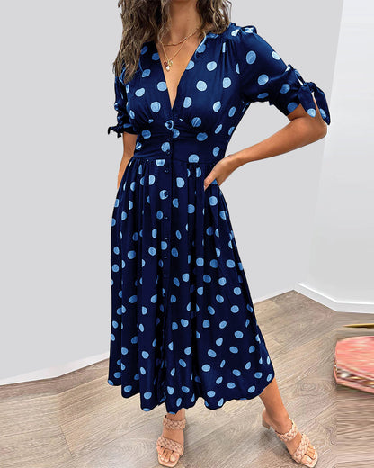 Georgia | Women's Elegant Polka Dot Dress – Elegant