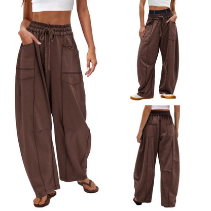 Dorothy | Women's Wide Leg Cargo Pants High Waist Drawstring