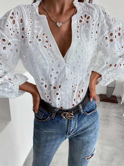 Corinne | Women's Floral Long-Sleeve Blouse – Floral Print, Casual