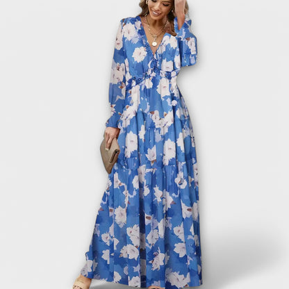 Clarice | Women's Floral V-Neck Maxi Dress – Maxi, Floral Print