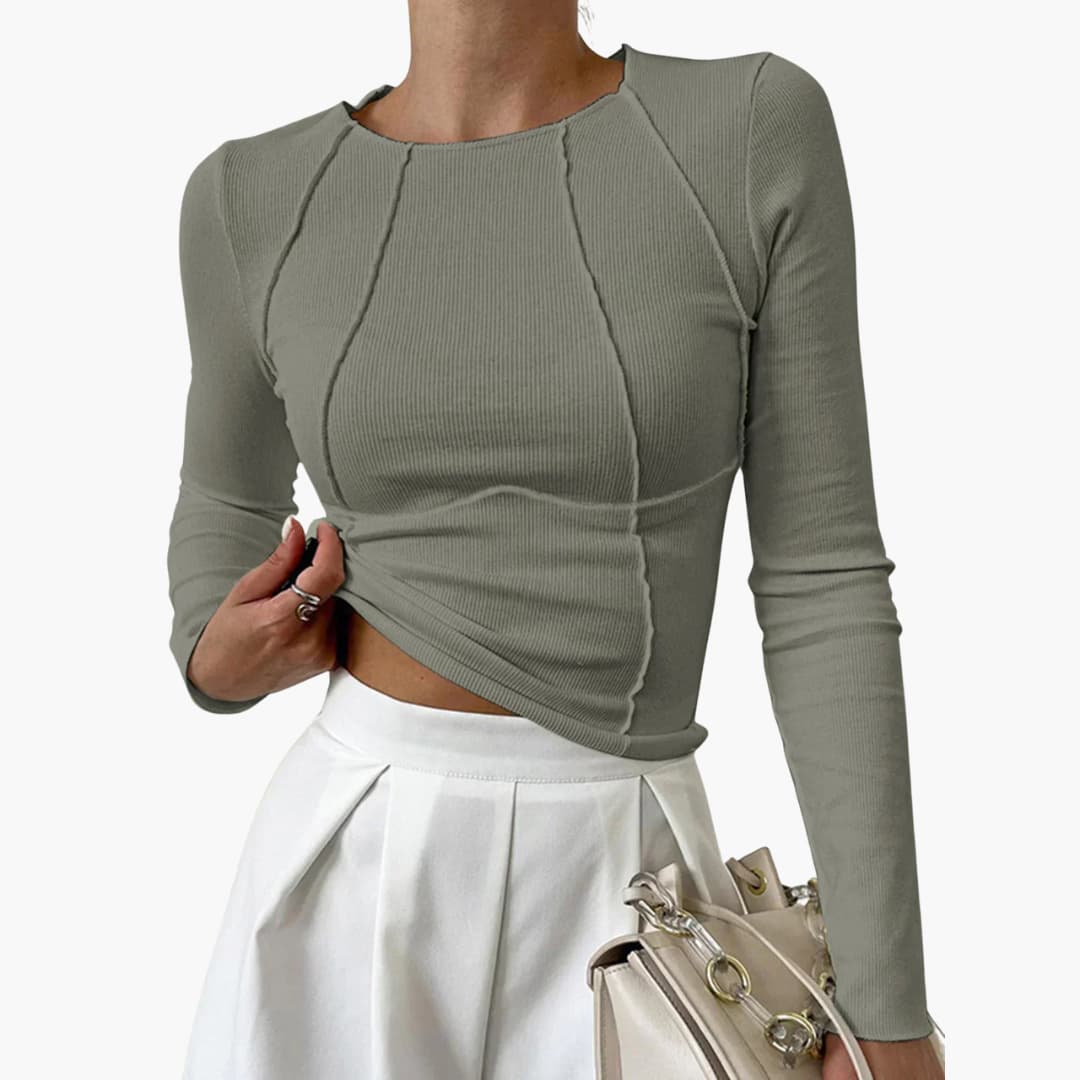 Angela | Women's Sculpted Seam Long Sleeve Top – Long Sleeve