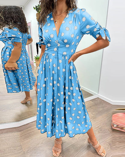 Georgia | Women's Elegant Polka Dot Dress – Elegant