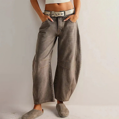Somerset | Women's High Waist Barrel Leg Jeans Relaxed Fit Denim – Denim