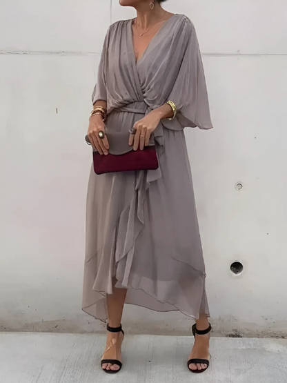 Zeleste | Women's Timeless Wrap Midi Dress – Wrap Style
