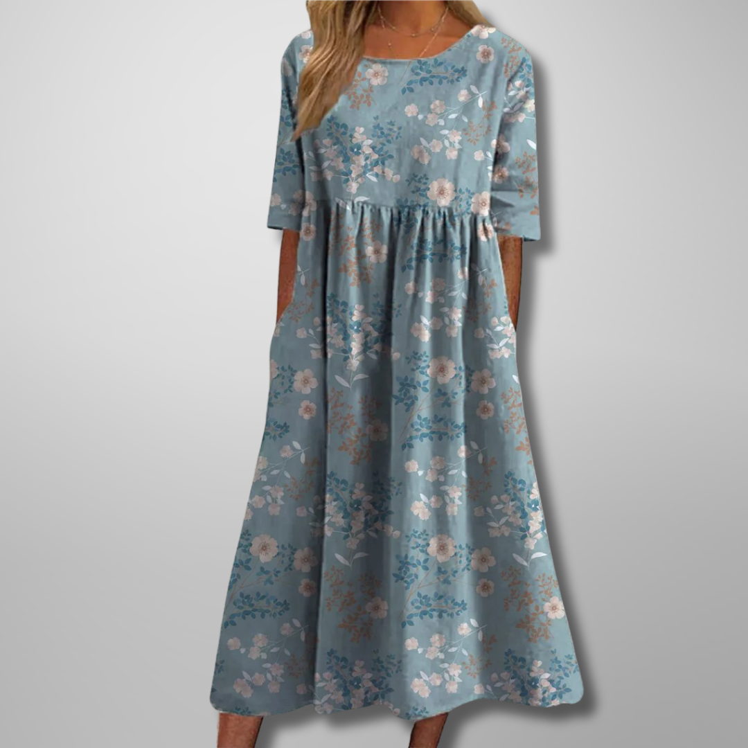 Remy | Women's Relaxed Floral Midi Dress – Midi, Floral Print