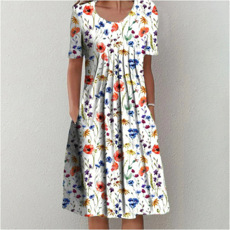 Desiree | Women's Stylish and Casual Floral Dress with Pockets – Floral Print, Casual
