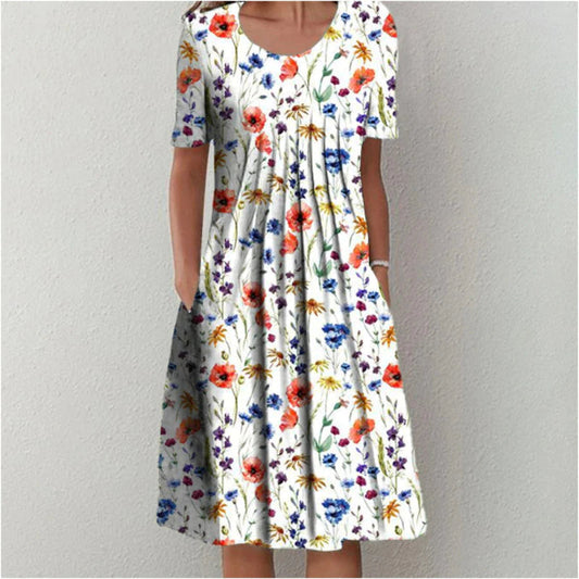 Desiree | Women's Stylish and Casual Floral Dress with Pockets – Floral Print, Casual