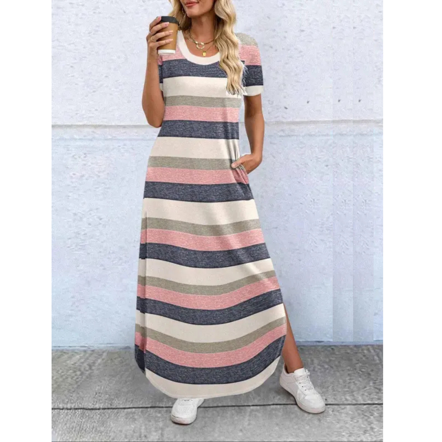 Frances | Women's Casual Summer Round Neck Maxi Dress – Maxi, Casual