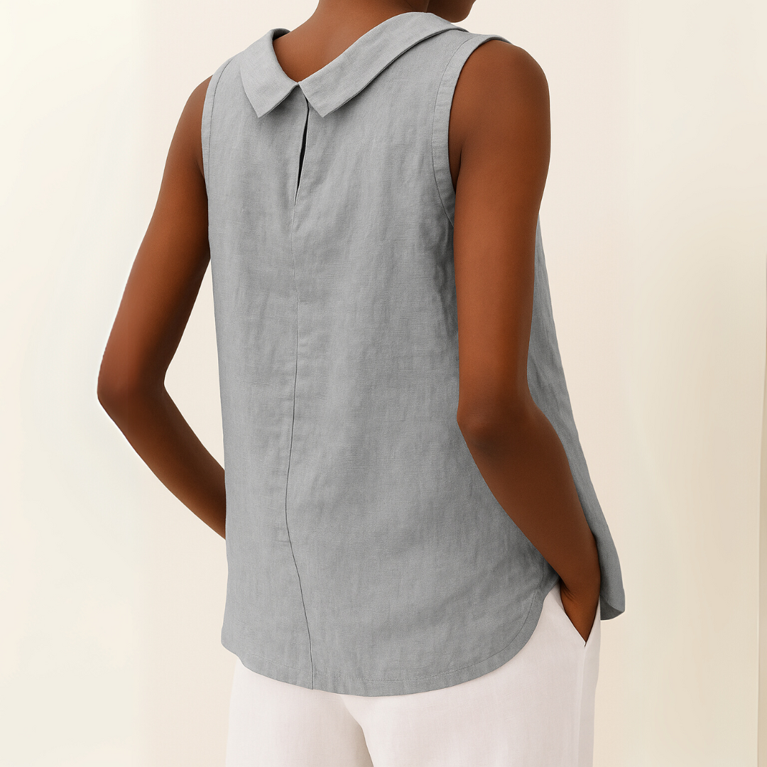 Margo | Women's Sleeveless Roll Collar Top – Sleeveless