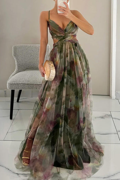 Jeda | Women's Beautiful Floral Print Maxi Dress – Maxi, Floral Print