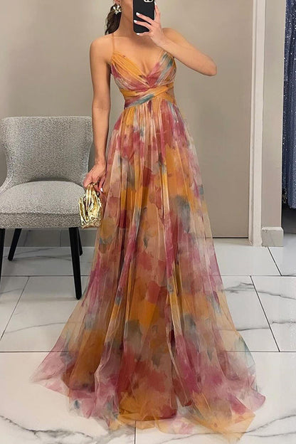 Jeda | Women's Beautiful Floral Print Maxi Dress – Maxi, Floral Print