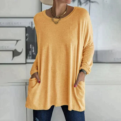Erin | Women's Oversized Long Sleeve Tunic Top with Pockets – Long Sleeve