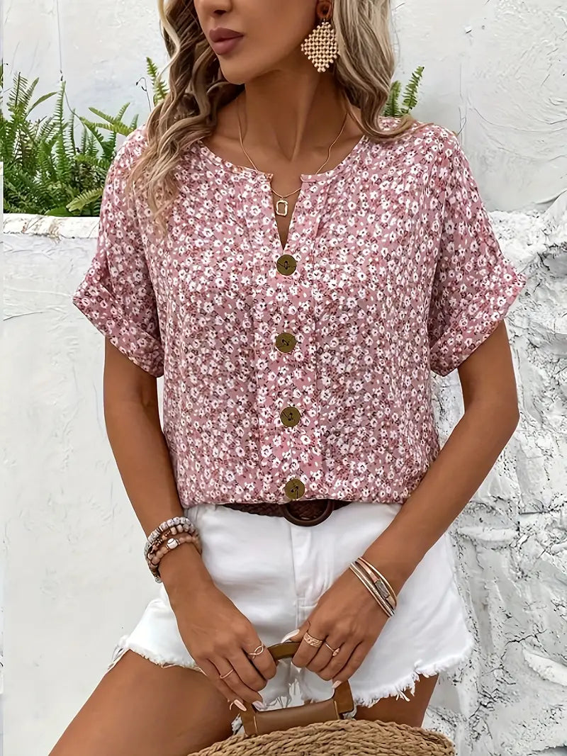 Sharon | Women's Chic Floral Print Blouse – Floral Print, Casual