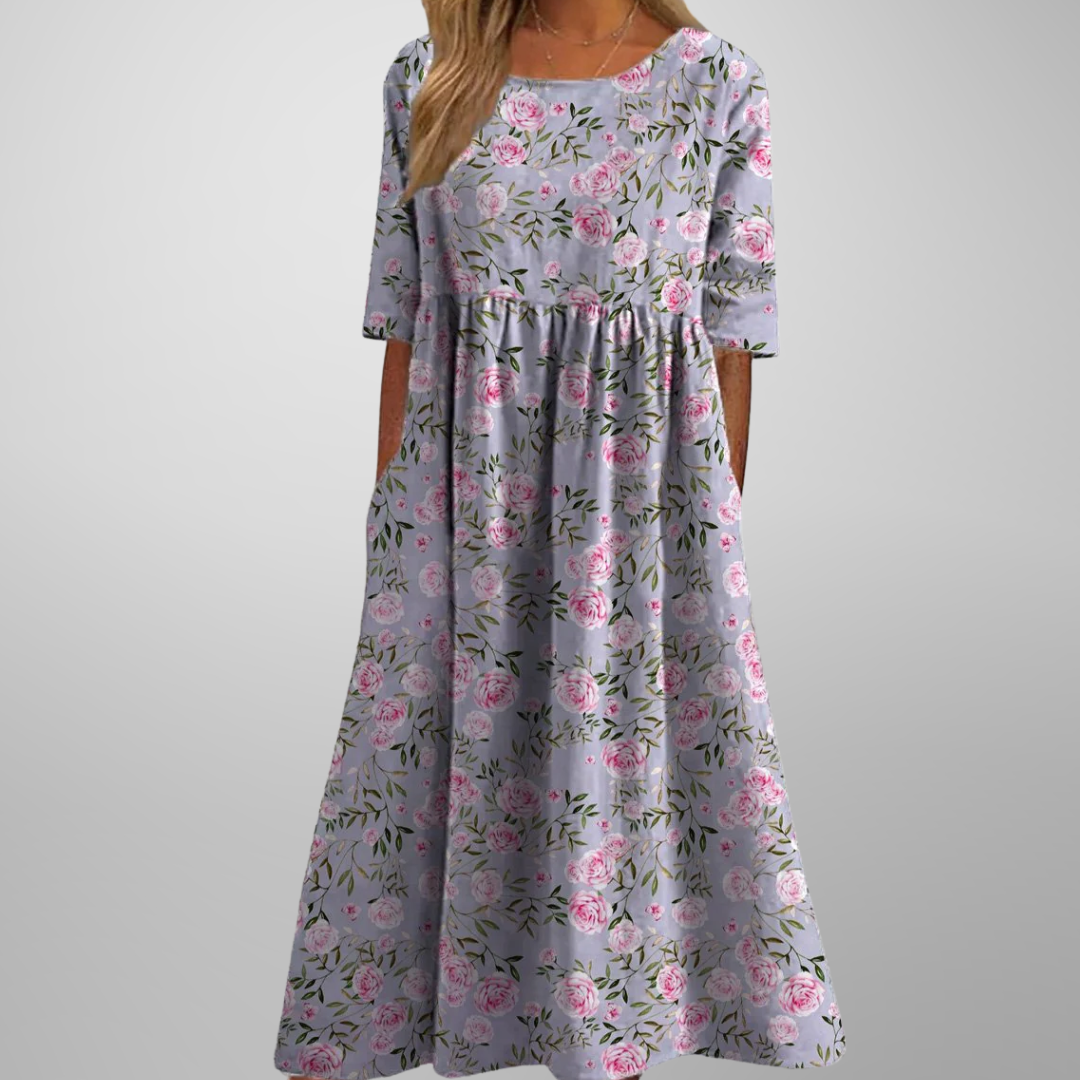 Remy | Women's Relaxed Floral Midi Dress – Midi, Floral Print