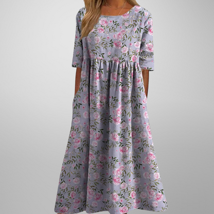 Remy | Women's Relaxed Floral Midi Dress – Midi, Floral Print