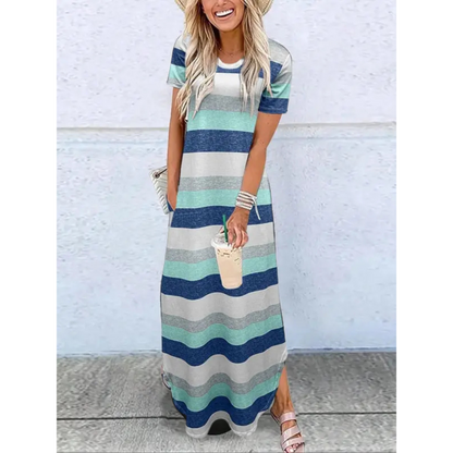 Frances | Women's Casual Summer Round Neck Maxi Dress – Maxi, Casual