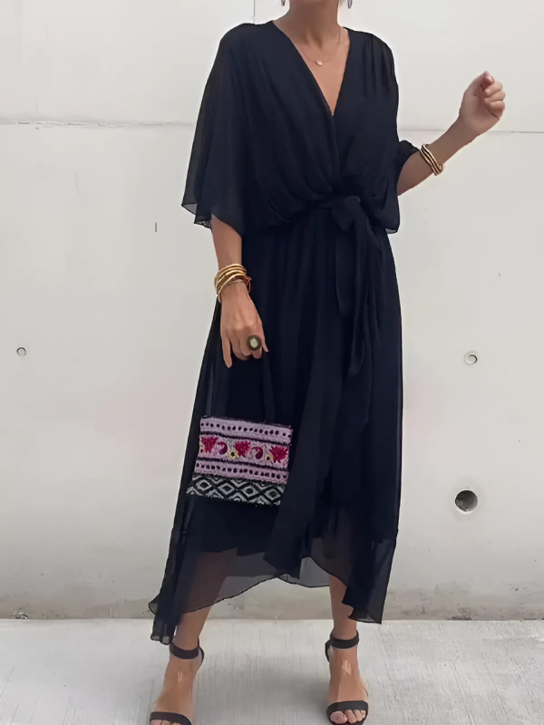 Zeleste | Women's Timeless Wrap Midi Dress – Wrap Style